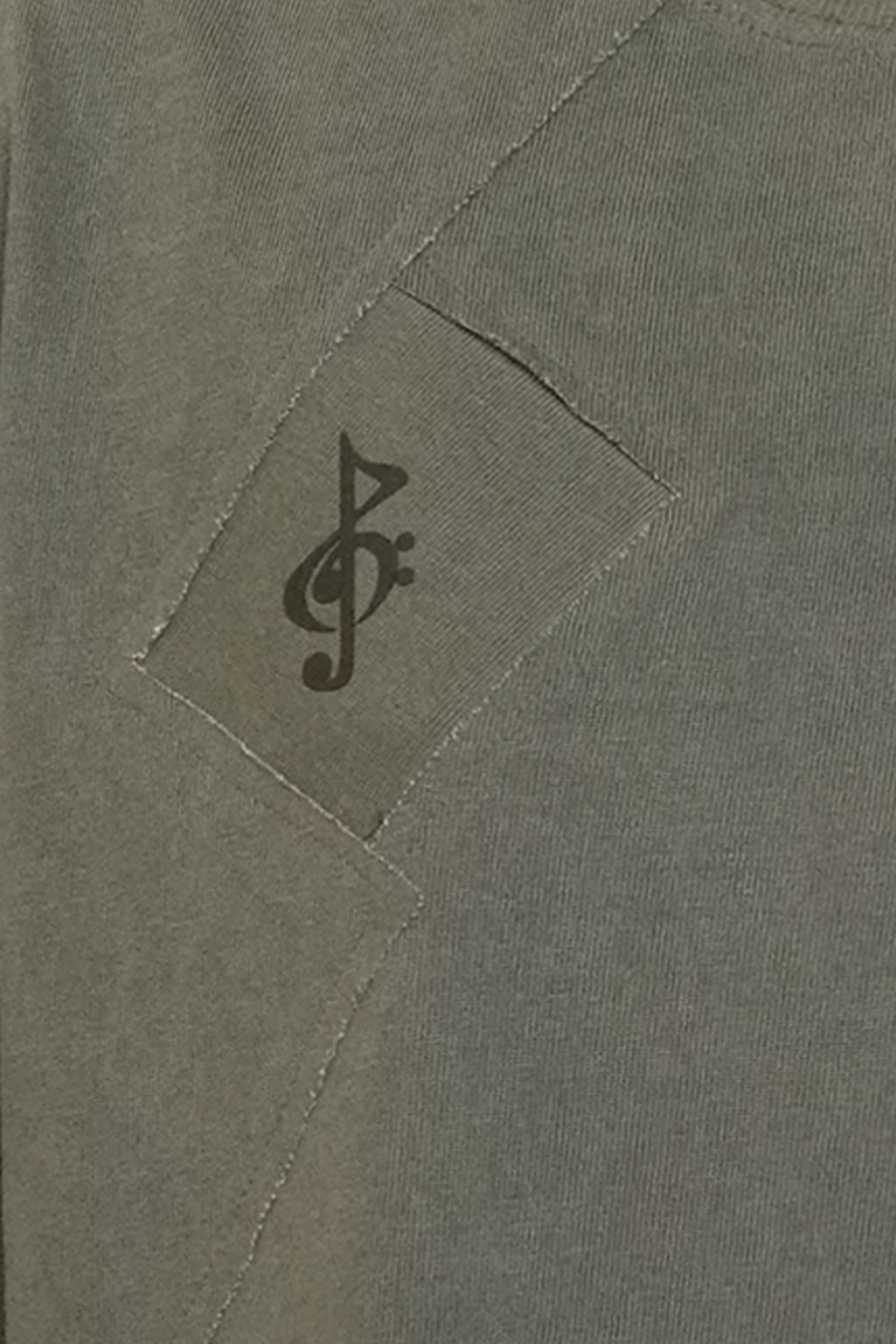Ep.6 Long sleeve Music logo slash cut Dark grey top No.14