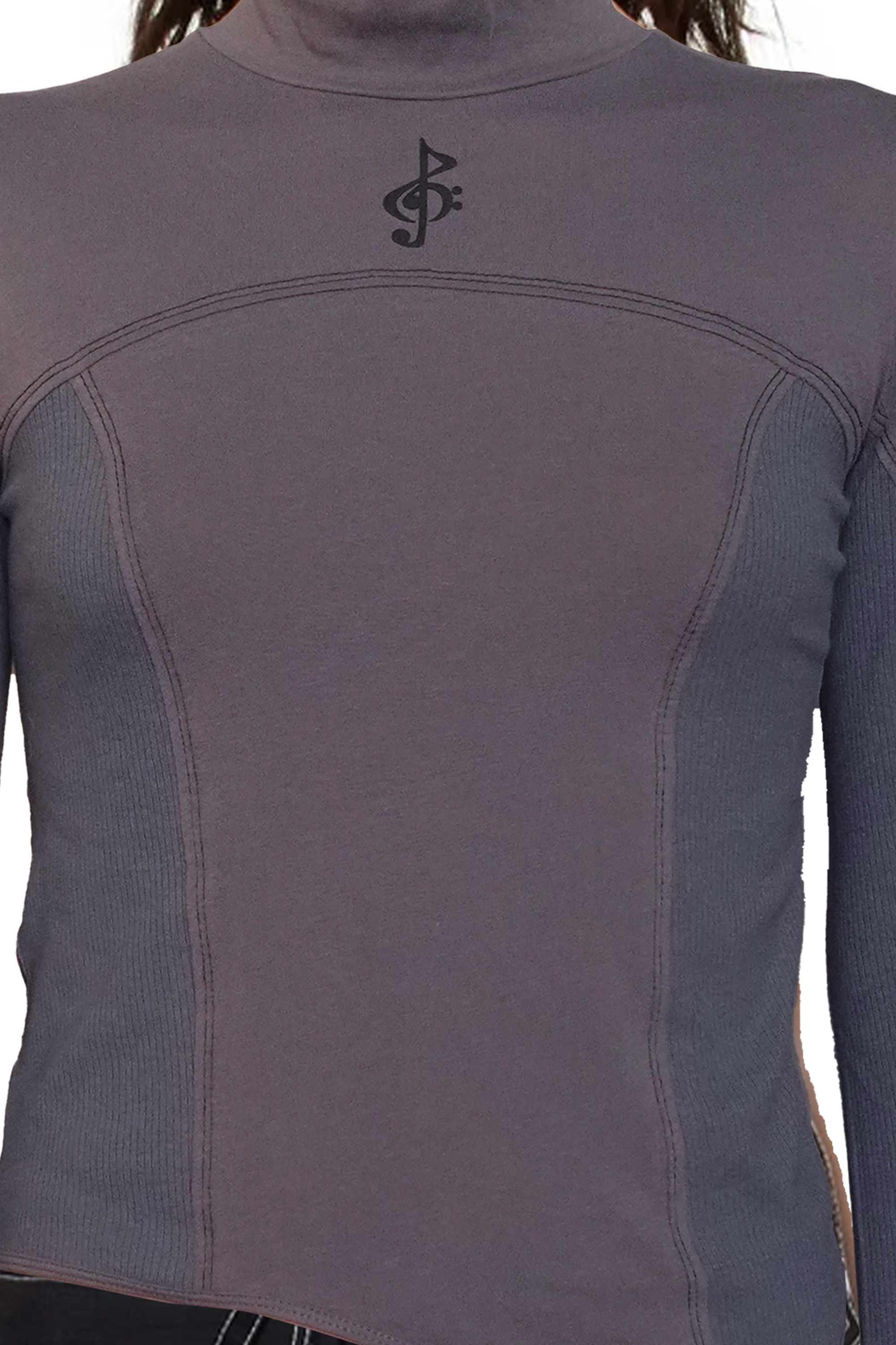 Ep.6 Long sleeve unbalanced cut Dark grey top No.16